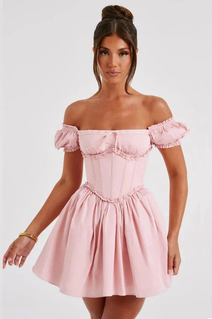 Sleeveless Backless Slim Pleated Mini Dress