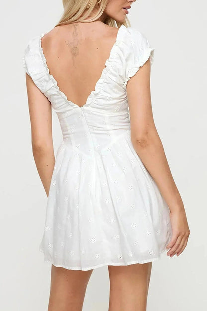 V-Neck A-Line Mini Dress