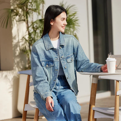 Denim Jacket Women Short Style Fringed Trendy Street Style Spring Dopamine Loose Lapel Jacket