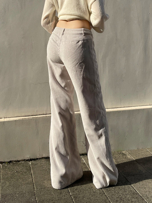 Causal All-Match Basic Corduroy Pants Women Elegant Gentle Loose Wide Leg Pants Simple High Fashion Autumn New