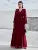 V-neck long sleeve beaded print extra long chiffon Dress Evening gown Ball dress Party dress Bridesmaid dress