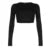 Solid Long Sleeve Crop Top Autumn Casual All Match Fitted T-shirt Basic Ladies Y2K O-neck Tee Sporty Minimalist