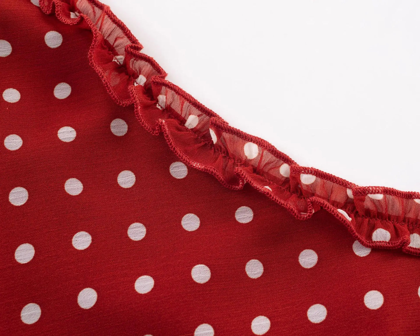 Elegant Red Chiffon Polka Dot Beach Dress for Women Summer Sexy Spaghetti Strap Holidays Dress Fashion Backless Party Outfits