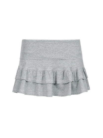 Gray Solid Basic Casual Lining Shorts Skirts Womens Pink Sweet Cute Y2K Streetwear