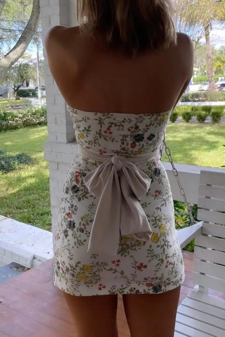 Strapless Backless Bodycon Mini Dress - Strapless, Backless, Bodycon Mini Dress