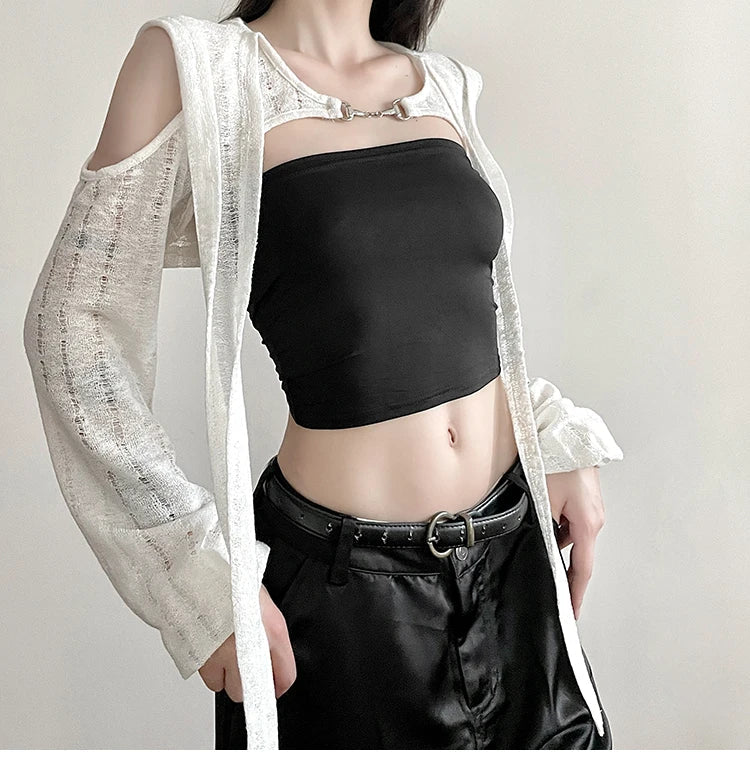 Chic Sheer Knit Mesh Top