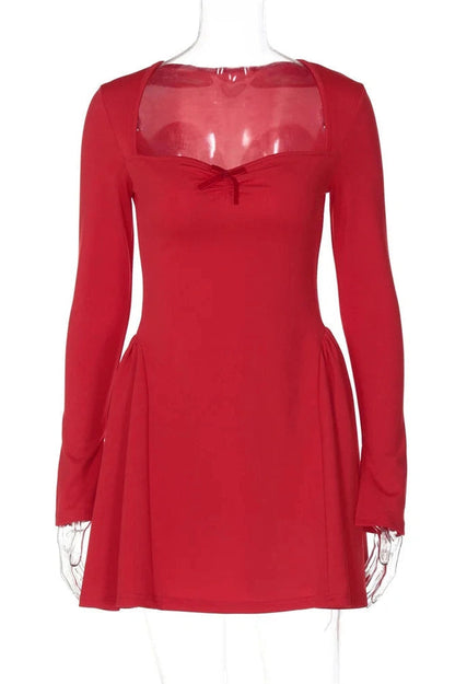Slim Patchwork High Waist Mini Dress