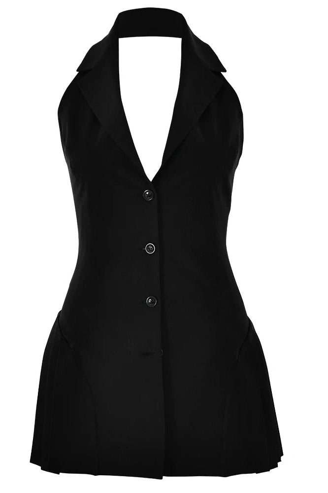 Sleeveless Deep V-Neck Mini Bodycon Dress