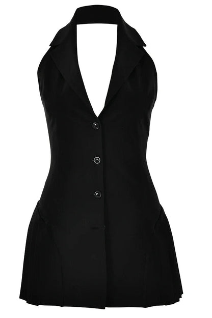 Sleeveless Deep V-Neck Mini Bodycon Dress