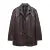 American Retro Women Brown Red PU Leather Blazer Notched Collar Full Sleeve Midi Long Oversized Suits Loose Outerwear