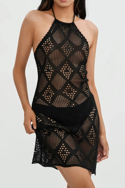 Elegant Hollow Out Mini Dress