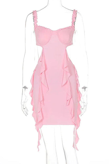 Spaghetti Strap Backless Mini Dress