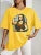Playing Pranks On Mona Lisa Fitness Print Womens T Shirt Oversized Casual T-Shirt Casual Short Sleeve Cotton Loose Tshirt