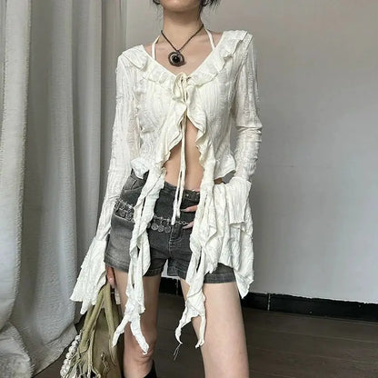 Vintage Cropped Mesh Top