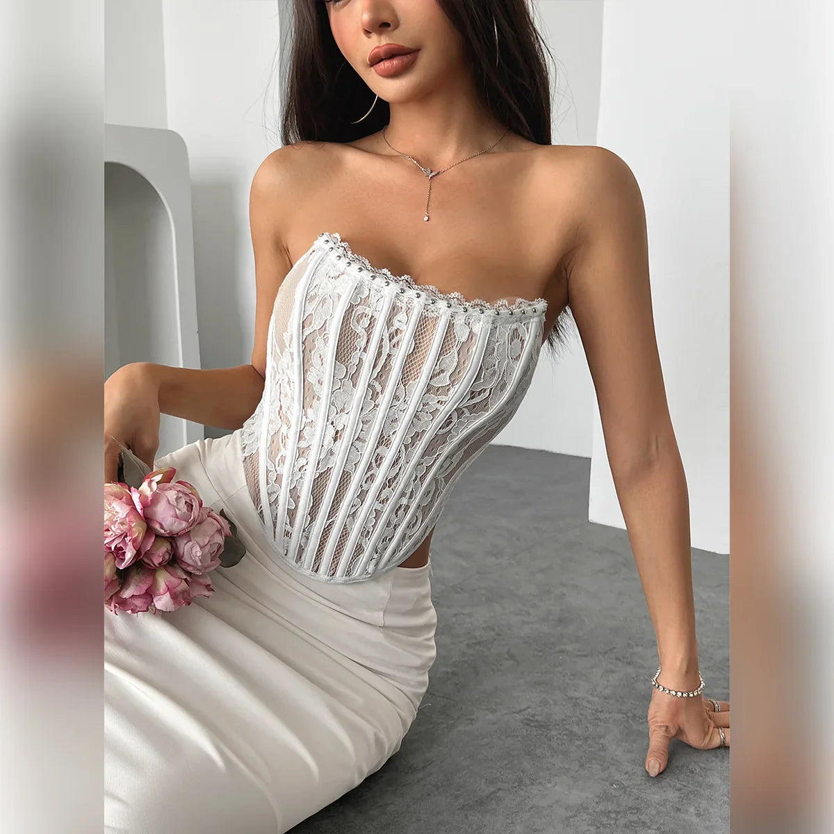 Off Shoulder Lace Corset