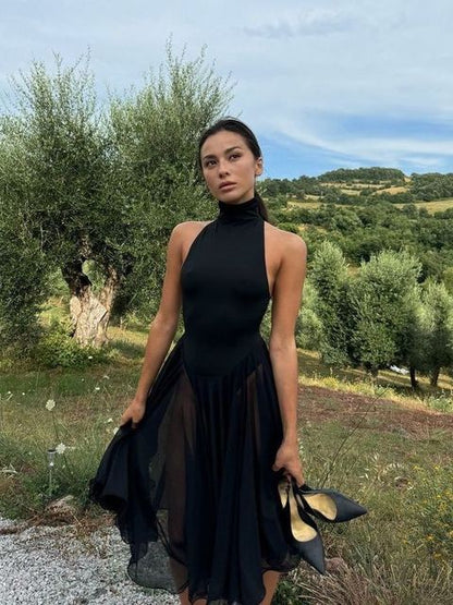 Elegant Sleeveless Bodycon Backless Women Dress Pleated Tight Party Club Evening Dress Female Autumn New  Vestidos