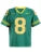 Figure Print Green Short Sleeve Casual Loose Football Jersey T Shirt Women Contrast Patchwork V Neck Stripe Red Summer Long Tees