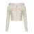 White Solid Slim Zip Up Hooded Cropped Sweater Cardigan Women Autumn Winter New Sweet Coquette Fluffy Outerwear