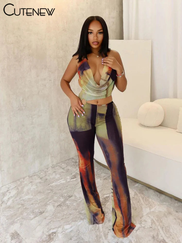 Vintage Panelled Women Jumpsuits Summer Halter Bandage Waistless Bandage Skinny Overalls Female Trend Hipster One Piece