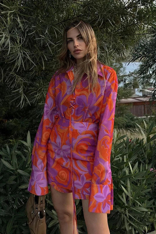 2 Piece Long Sleeve Slim Fit Mini Dress