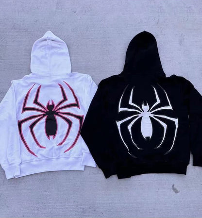 Y2K European Halloween Personalized Women’s Hoodies and Hoodies Couples Large Spider Woman
