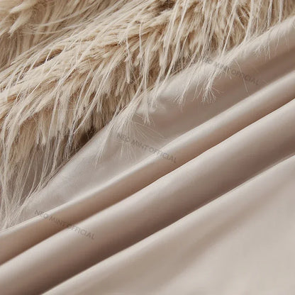 Winter Tassels Faux Fur Coat for Women Stylish Chic Fluffy Fur Jacket Furry Fox Fur Overcoat Girl Shaggy Outerwear