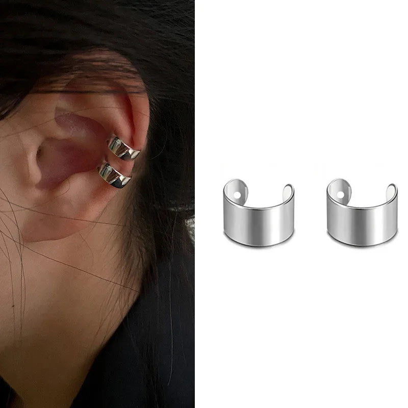 Pink Heart Zircon Ear Clips for Women Asymmetric Fashion Jewelry Gift