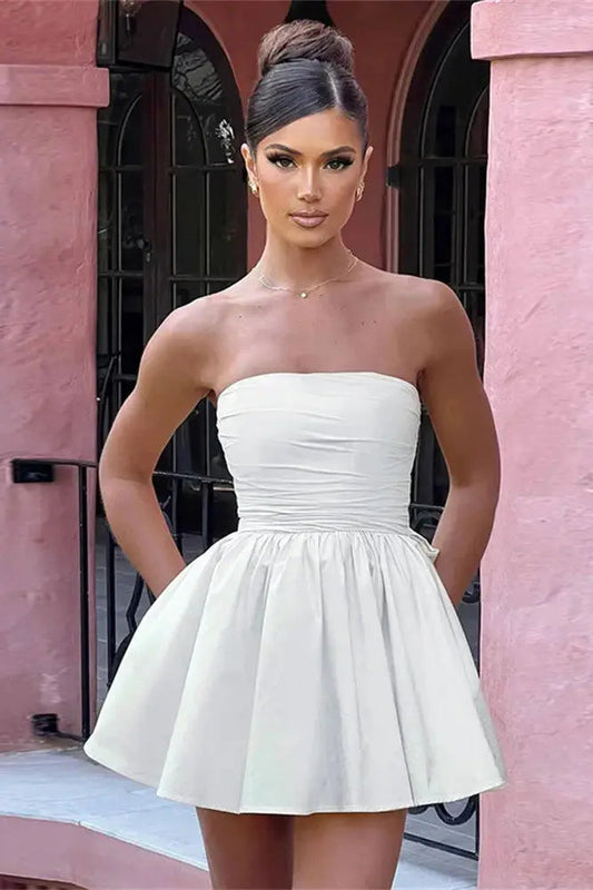 Bow Bandeau Mini Dress