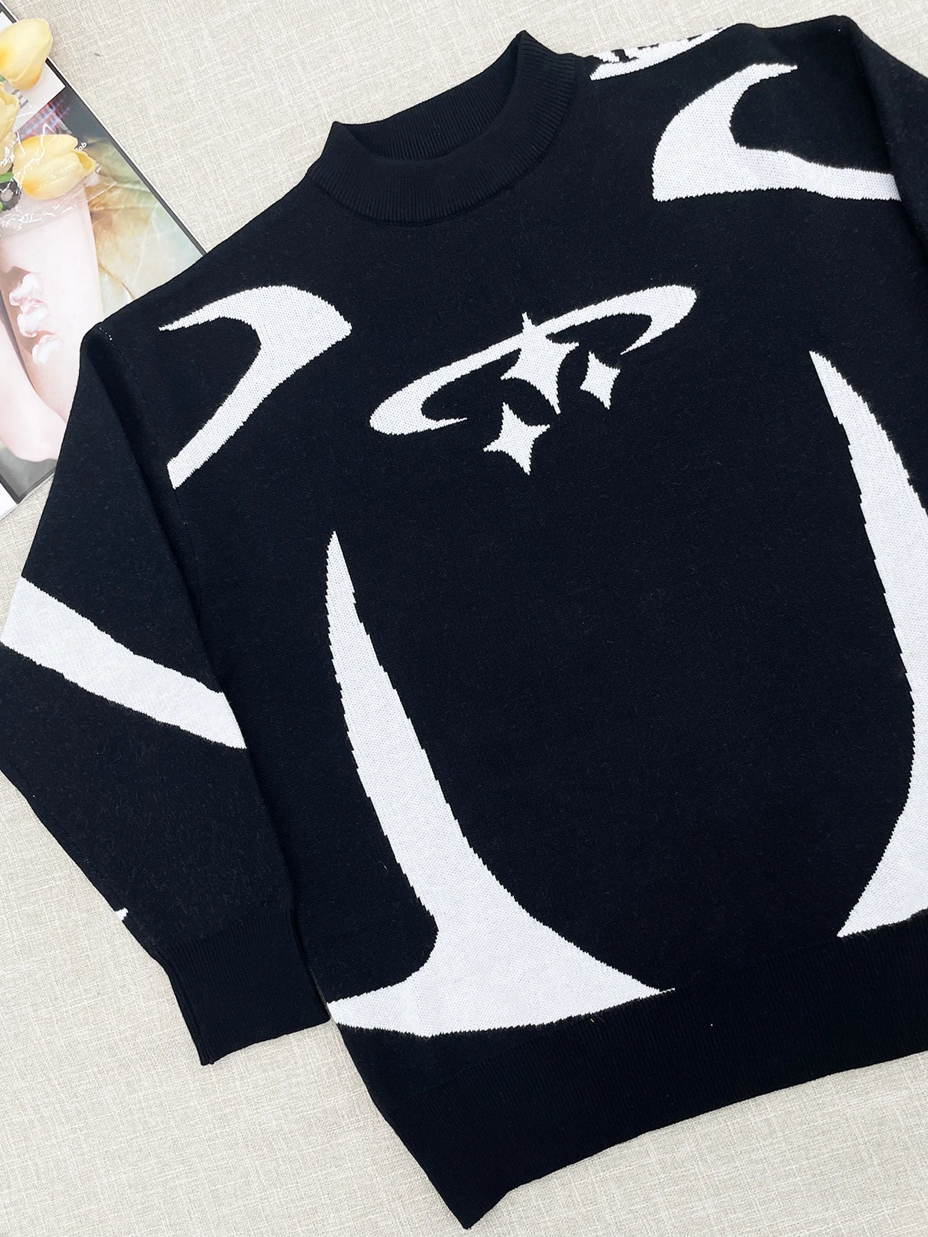 temperament commuter style pullover sweater for women’s autumn and winter new loose all-match crew-neck knitwear