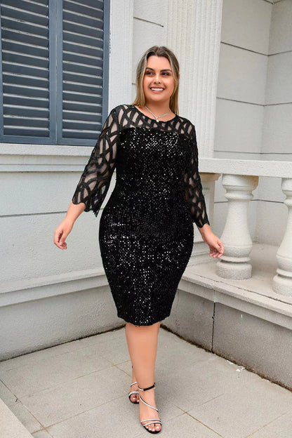 Vestido informal de encaje con lentejuelas para mujer | Ideal para primavera/verano