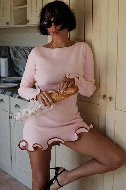 Elegant Long Sleeve Mini Dress