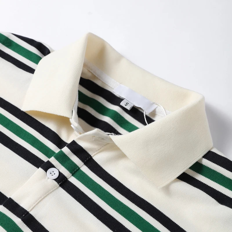 Fashion Stripe Women's T-shirt Casual Short Sleeve Female All Match Polo Shirts Summer New Ladies Loose Tops High Street