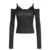 Slim Leopard Lace Halter Tops Fake Two Piece Top Off Shoulder Women Sexy Y2k Hotsweet Long Sleeve Top Autumn New