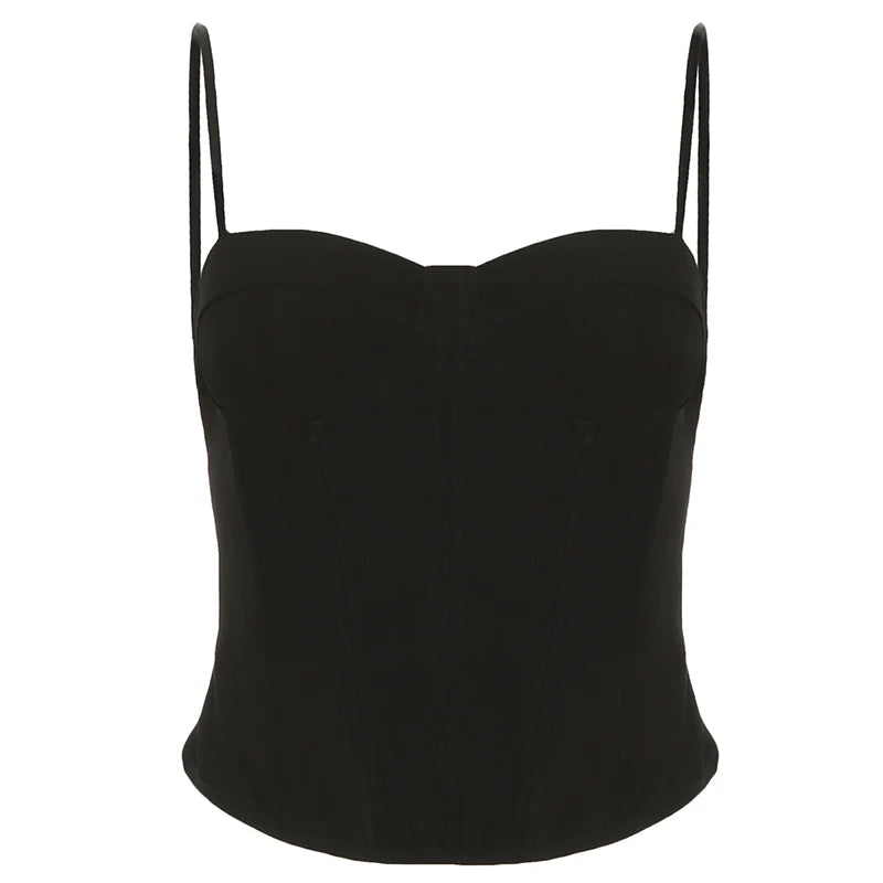 Solid Simple Fish Bones Binding Waist Women¡¯s Camisole Skinny Sexy Rave Classical Tank Spring Summer Trendy Clothes