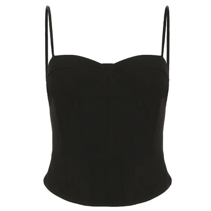 Solid Simple Fish Bones Binding Waist Women¡¯s Camisole Skinny Sexy Rave Classical Tank Spring Summer Trendy Clothes