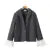 Chill Gray Striped Removable Flare Cuff Blazer Boyfriend Vintage Women Notched Collar Loose Suit Fashion Coat Black