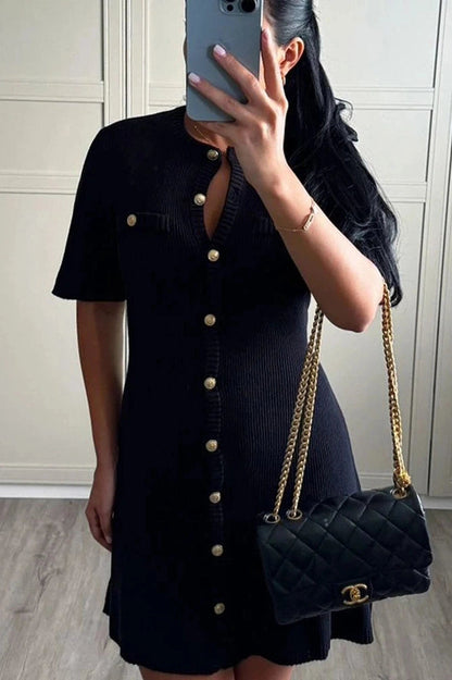 Elegant Patchwork Slim Fit Mini Dress