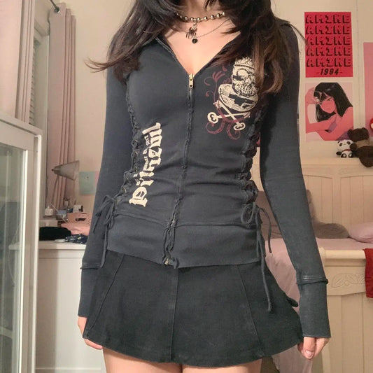 Vintage Bandage Detail Long Sleeve Jacket