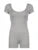 Shirring Backless Square Collar Short Sleeve Skinny Sexy Gray Rompers Womens Playsuit Black Rave Summer Baddie Outfits