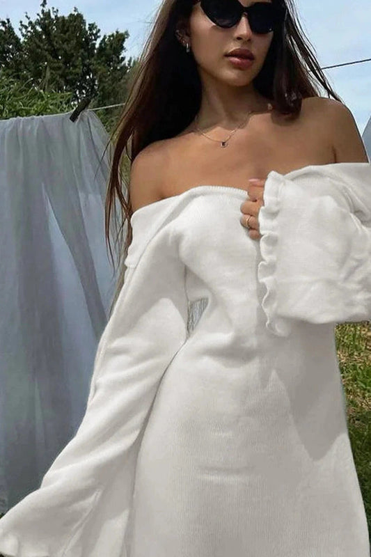 Lace-Up Loose Backless Mini Dress