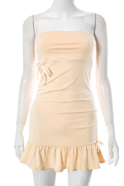 Strapless Sleeveless Bodycon Mini Dress