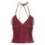 Faux Leather Red Halter Vest Club Outfits Women V-neck Metal Buckle Sexy Camis Top Backless Stylish Tanks High Street