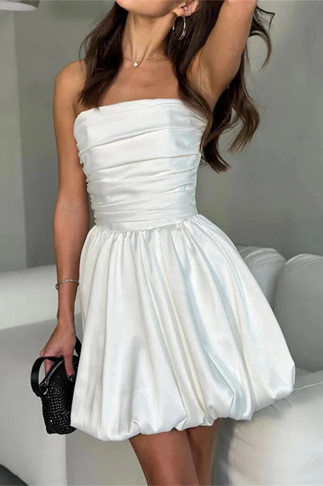 Slim Strapless Sleeveless High Waist Mini Dress