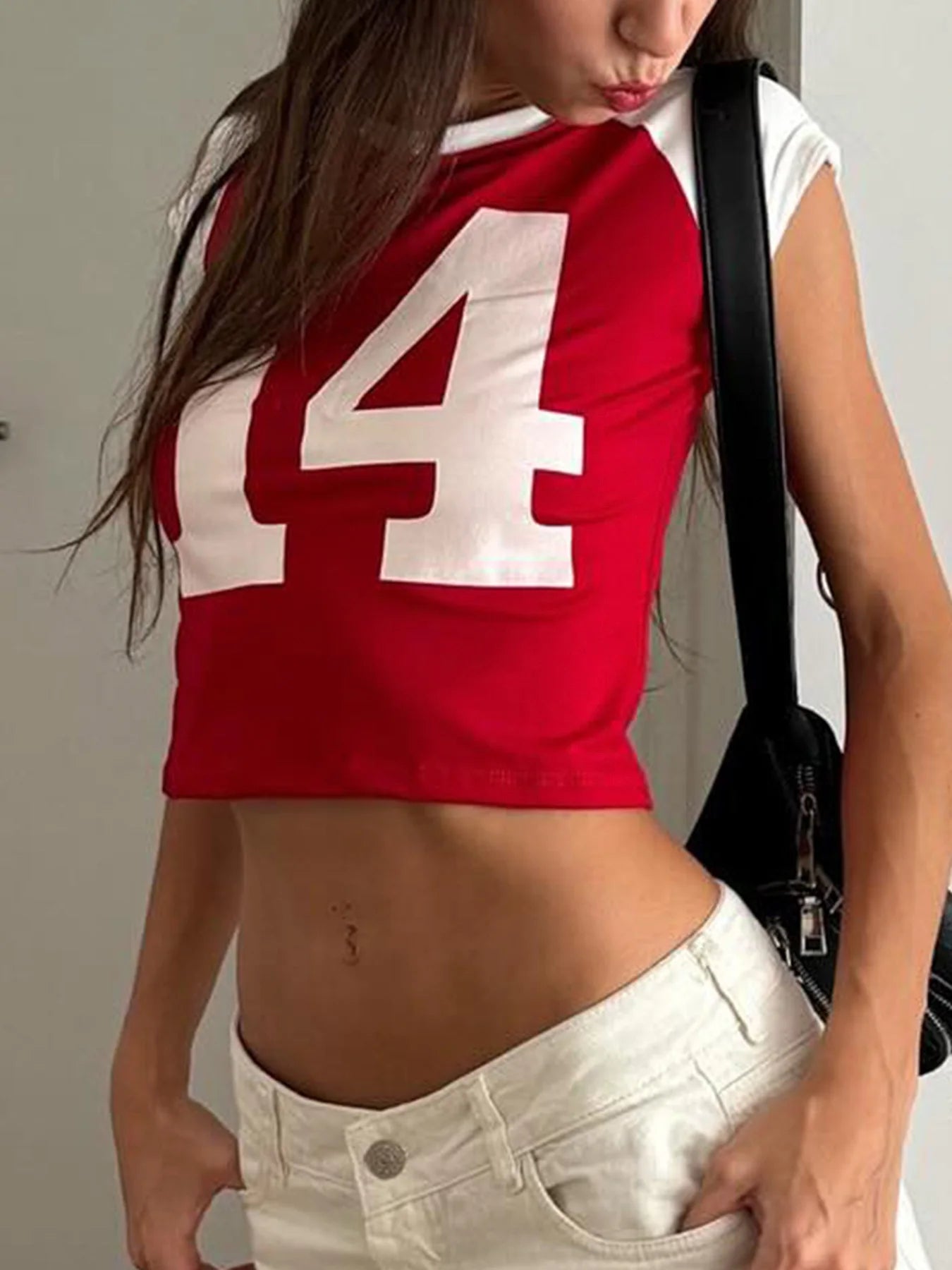 Christmas American Retro Casual Tee Contrast Patchwork Letter Print Sporty Football Jersey O Neck Short Sleeve Summer Crop Tops