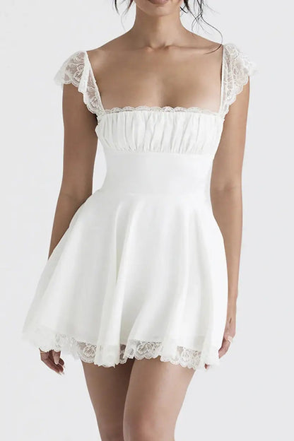 Vintage A-line Mini Dress with Ruched Bust