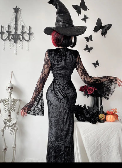 Lace Velvet Punk Midi Dress