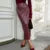 Fashion Burgundy Red Leather Skirt Slim Fit Hip Package Split Skirts Female  Autumn Winter Commuting High Street Outwear