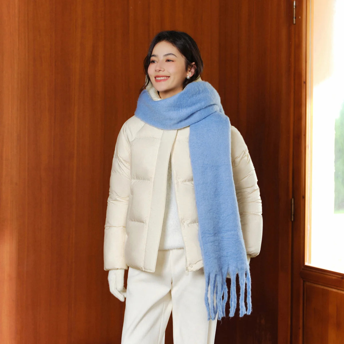 Down Jacket Women Solid Color Loose Versatile  Winter New Three-Proof Hooded Puffer Coat Down Jacket
