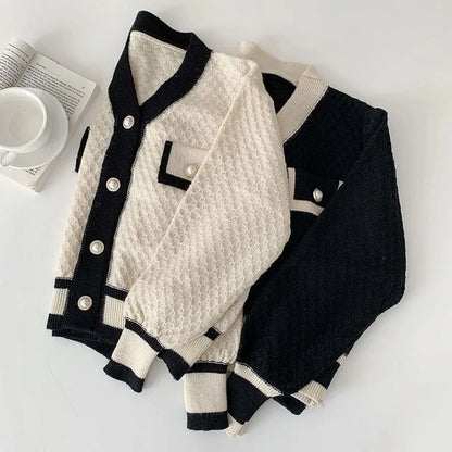 Women’s Korean Fashion New Korean Loose Long-sleeved Knit Sweater Cardigans Outwear Coat