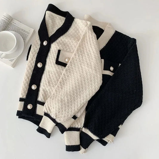 Women’s Korean Fashion New Korean Loose Long-sleeved Knit Sweater Cardigans Outwear Coat